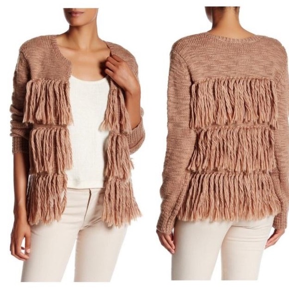 Trina Turk Sweaters - NWOT trina turk fringe wool cardigan